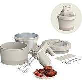 bella 3.5 Qt Hand &amp; Stand Mixer, 2 in 1 Electric Mixer with Bowl, Oatmilk