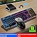 Rechargeable Keyboard and Mouse Wireless Combo,USB Fast-Charging 104 Keys Full-Size PC Laptop Mechanical Feel Backlit Gaming Keyboard Support Adjustable Breathing Lamp &Glowing Mouse with Smart Switchthumb 1