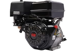DOONARCES 15HP 4 Stroke Gas Engine Motor 420CC OHV Petrol Gasoline Engine Single Cylinder Recoil Pull Start Horizontal Engine for Pumping Machine Microtiller Sprinkler Weeder, Black (15HP 420CC)