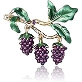 YAZILIND Women's Grape Brooches Cute Fruit Enamel Lapel Pins Brooch Pin Jewelrys for Jewelry