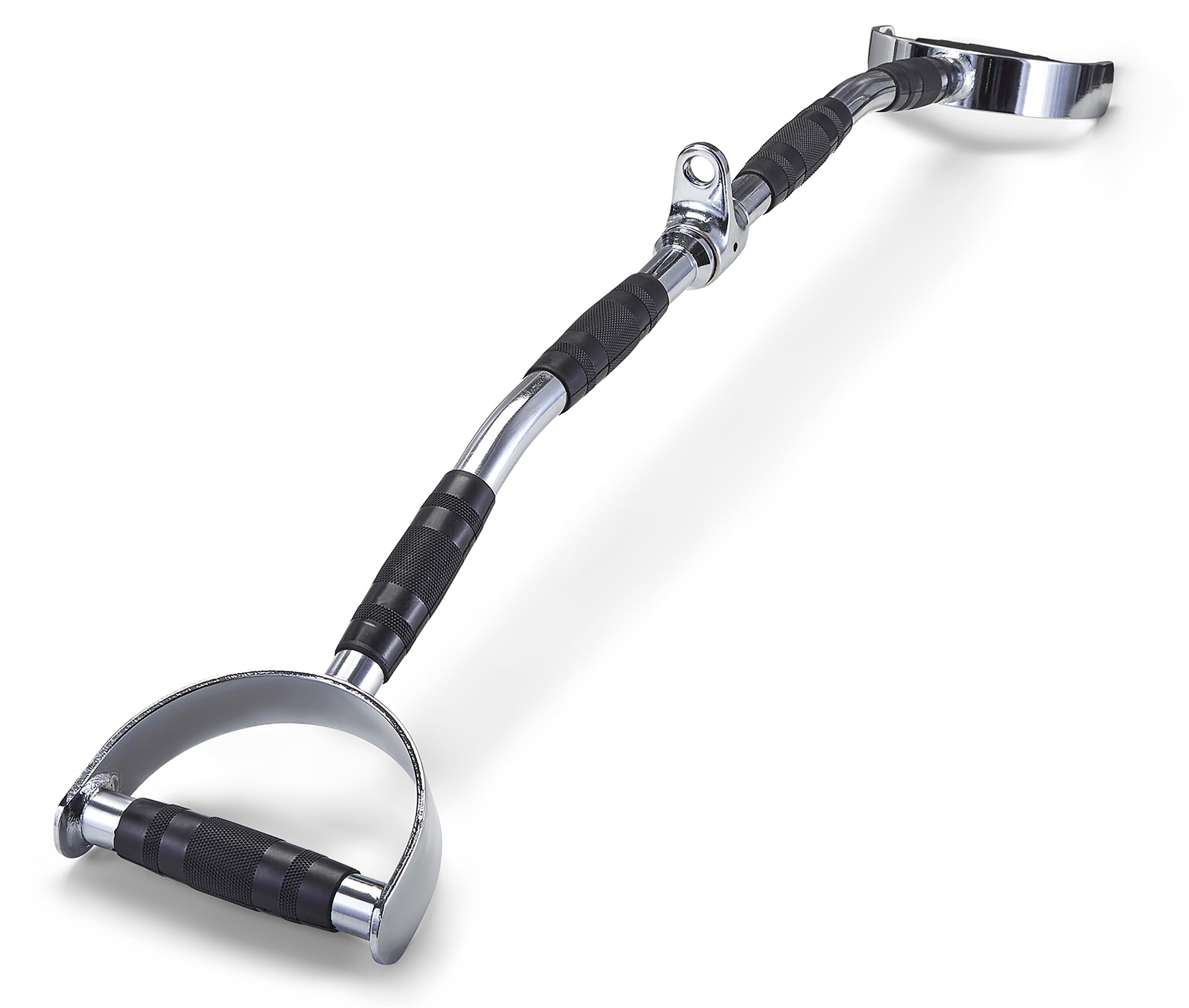 Strongology 100cm LAT BAR ATTACHMENT Multiple Triple Rubber Grips Target Multiple Areas Heavy Duty Gym Cable Pull Bar