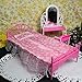 Ameesi 1PC Plastic Miniatures Bedroom Furniture Single Bed for Barbie Dolls Dollhouse