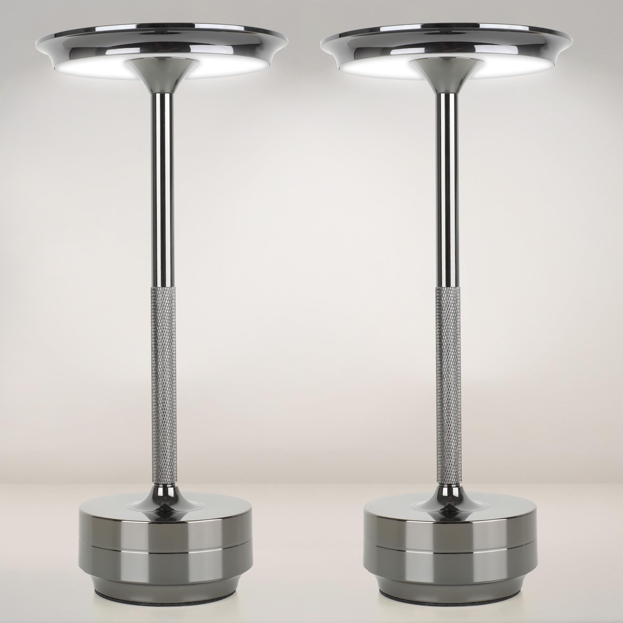 Photo 1 of UYGEHGB 2-Pack Cordless Table Lamp Rechargeable 5000mAh, 3-Color Stepless Dimming Touch Sensor, Portable LED Desk Light for Bedroom, Nightstand, Camping, Patio (2-Pack Pearl Black)