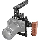 CAMVATE DSLR Camera Cage Top Handle Wood Grip Compatible for Sony Panasonnic - 1175