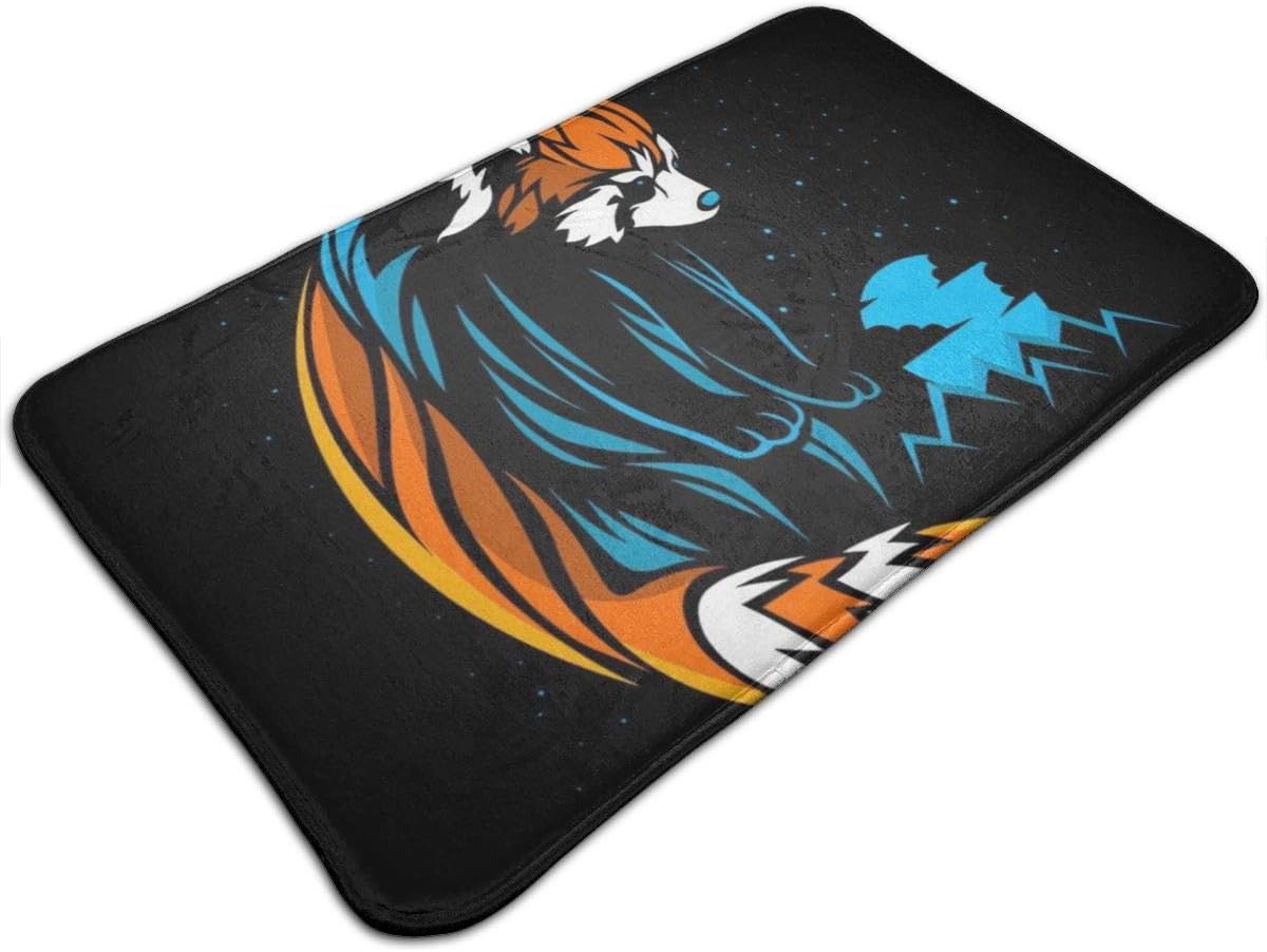 Entrance Rug Red Panda Lines Blue Area Alfombra Alfombra Oficina Cocina