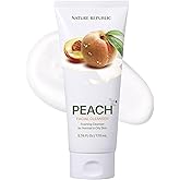 Nature Republic Fresh Herb Peach cleansing foam Hydration & Moisturizing daily Makeup Remover, Nighttime Foaming Pore Cleansing aloe face wash,Korean Skin Care for All Skin Types 170ml / 5.74 fl Oz