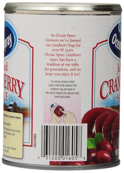 OCEAN SPRAY, JELLIED CRANBERRY SAUCE, 14 OUNCE (PACK OF 6)