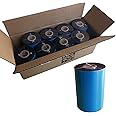 8 Rolls 4.33'' x 1476' Premium Resin Enhanced Wax Ribbon, 110mm x 450m Black Thermal Transfer Ribbon, Barcode Thermal Label Printer Ribbon, CSO-Ink Outside, 1'' Core for Zebra, TSC, GoDex, Citizen
