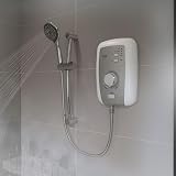 Triton Perea Electric Shower 9.5kW White Brushed Steel Opal 3 Aquasurge Rosato view 4