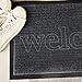 Indoor Outdoor Welcome Mat Set of 2, 29.5 x 17in Front Door Mat, Ribbed Floor Mat with Rubber Backing, Indoor Outdoor Rug in Home & Welcome Design, All Weather Rugs for Entryway, Kitchen Rugs and Mats