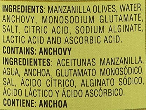 Goya Manzilla Green Olives Stuffed with Anchovies, 5.25 Ounce Can of Spanish Anchovy Olive