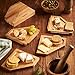 VonShef Jigsaw Platter Cheese Board with Display Stand, Natural Bamboo Wooden Charcuterie and Meat Serving Boards, 4 Connecting Coaster Plates Included, H6 X W6 X D0.5 Inches