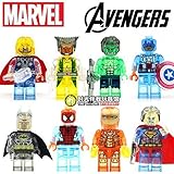 8pcs Crystal Super Heroes Avengers Batman Iron Man Hulk Batman XMEN Thor Minifigures Figures Model Building Blocks Bricks Learning Educational Toys Gift for Children Kids