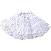 Cheryl Co White Petticoat Skirt White Petticoats for Women White Fluffy Skirt Short Petticoat Skirt Petticoat