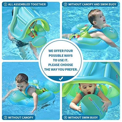 Free Swimming Baby Pool Float Activity Center with Removable Canopy for