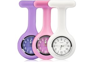 SIBYTECH Nurse Watch Brooch, Silicone with Pin/Clip, Glow in Dark, Health Care Nurse Doctor Paramedic Medical Brooch Fob Watch
