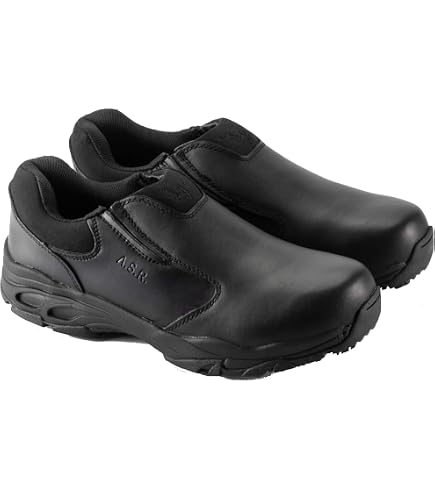 Thorogood Men\'s Black Slip-On Safety Toe Work Loafer Shoes Slip Resistant 15 Safety Composite Toe Shoes Thoro-Flex Black Slip-On Safety  main image 4
