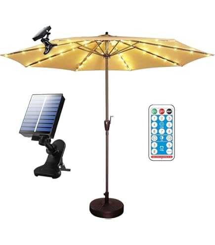 aqua patio umbrella with lights Select Solar Powered | 30000 Hour Life | Black | LED Umbrella Lights | Swimming Pool Solar Umbrella Lights | Adjustable Brightness This umbrella has a Model:CXI Power Plus Top Electric Bikes with Best Seller (internal use)