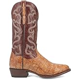 Dan Post Boots Mens Primetime Embroidered Round Toe Pull On Dress Boots Mid Calf - Brown