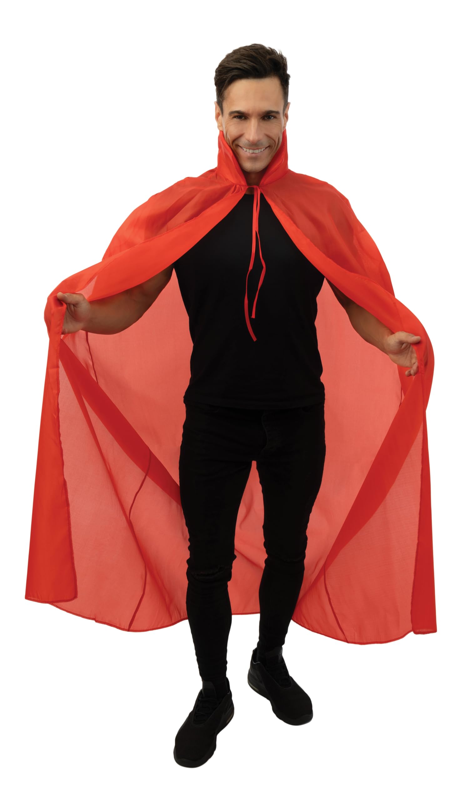 P 'tit clown – 16221 – 1.30 m + Neck Polyester Fabric Cape – One Size – Red