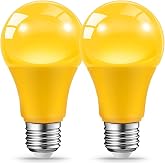 JAHEKS LED Yellow Bug Light Bulbs for Outdoor Indoor Porch, 9W LED Color Bulb for Outside, 60W Equivalent, 2000K Amber Light Bulb, Ideal for Bedroom, Patio, Deck, Backyard, Hallway, 2-Pack