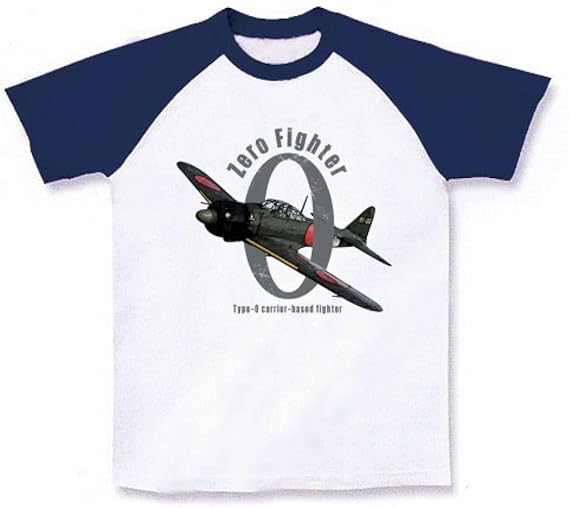 Amazon クラブティー Clubt ゼロ戦に思いを馳せて 零戦 ヴィンテージdesign 0 ラグランtシャツ ホワイト ネイビー S ホワイト ネイビー オリジナルプリント 通販