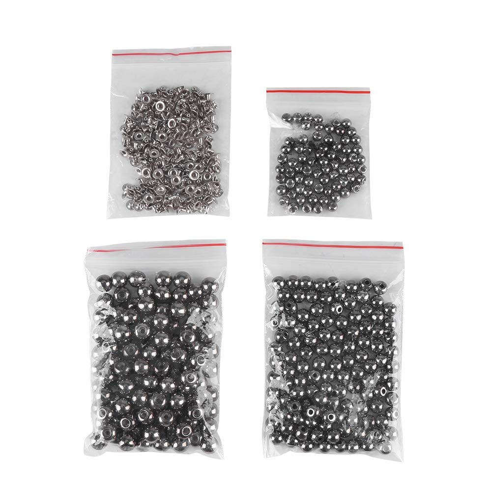6/8/10mm Round Pearl Beads Rivets StudsMix Size Pearl Rivet Studs for Crafts Jeans Bags Shoes Clothes Decoration(Black) Rivet Tools