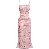 GORGLITTER Women's Floral Spring Summer Wedding Guest Dress Bridal Shower Cocktail Tea Party Beach Midi Sun Dress 2026