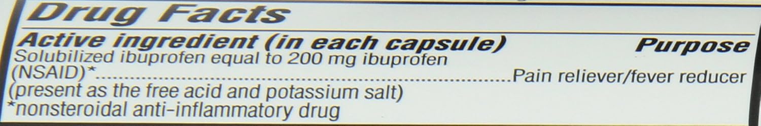 Ibuprofen Liquid Softgels 200mg, 180 Capsules, Kirkland Signature Brand: Health & Personal Care