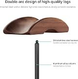 QinCoon Walnut Wood Aluminium Headphone Stand Black Heavy Base All Sizes view 3