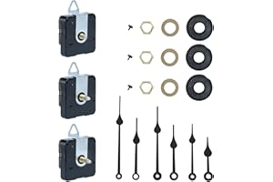 DAXSMY 3Pcs Clock Mechanism Replacement Battery Operated Clock Kit with Clock Hands Silent Clock Part Shaft Length 12mm, 16mm and 23mm