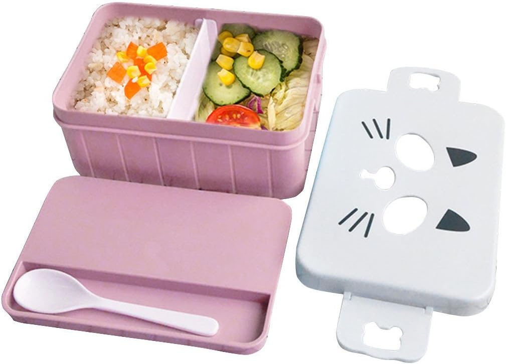 Fiambrera, Caja de almuerzo para niños - caja de bento bento box, Rosado: Amazon.es: Hogar