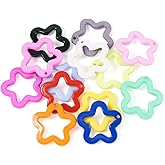Boutigem Acrylic Hollow Star Charms Colorful Frame Cutouts Star Charms Hollow Pentagram Shape Dangle Pendants for DIY Crafts Earring Necklace Keychain Jewelry Making