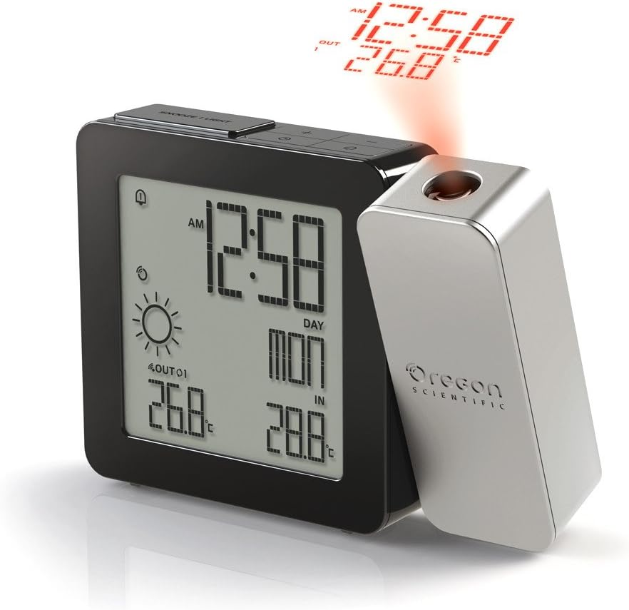 Oregon Scientific PROJI Radio Controlled Projection Clock with Weather Forecast plus Indoor