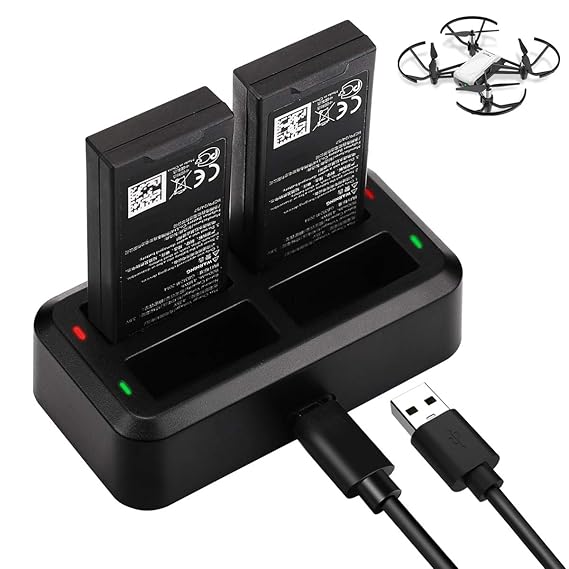 Keenstone Tello Akku Batterie Ladegerät, 4 in 1 Paralleles Ladestation Hub für DJI Tello Drone Batterie
