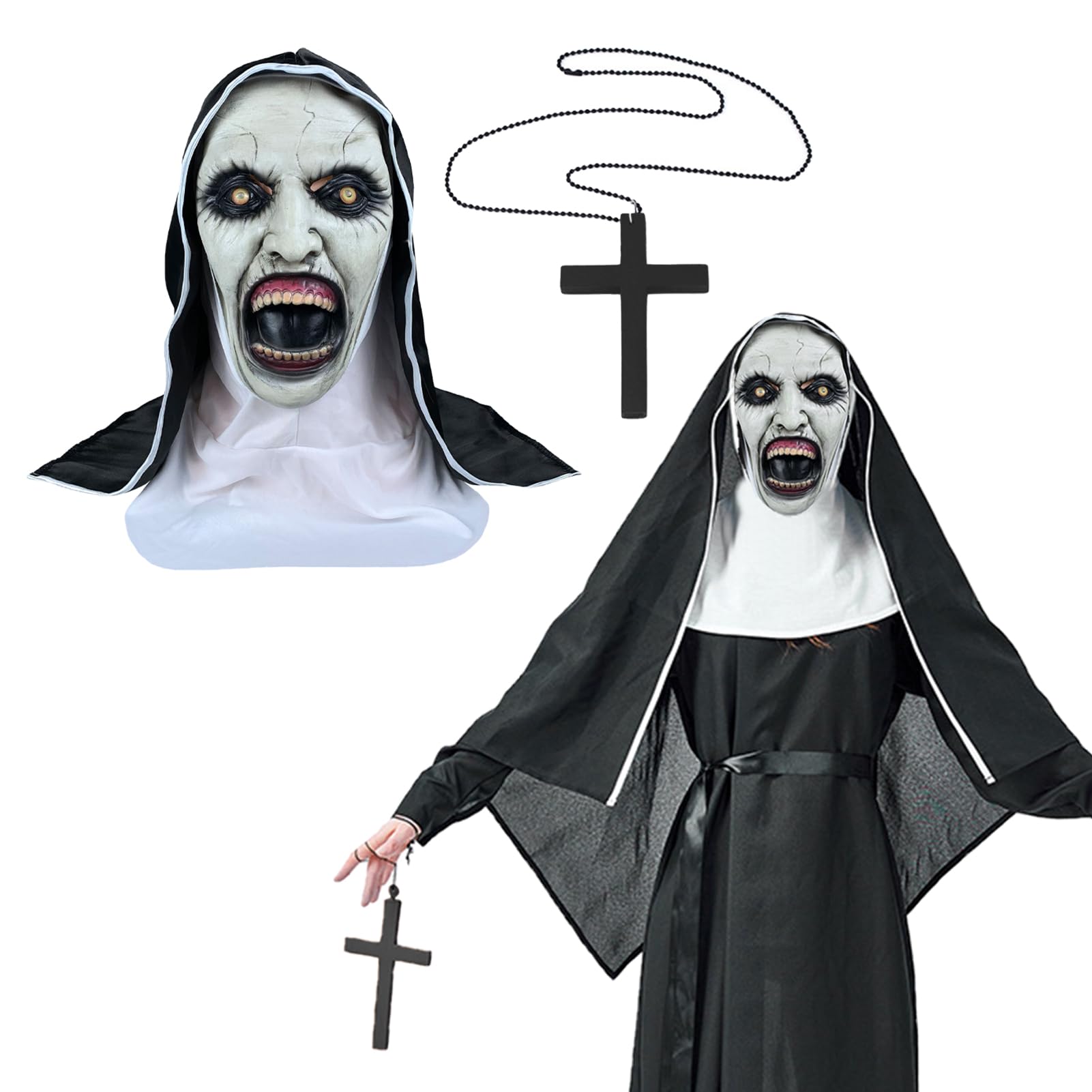 Halloween Scary Mask Adults Men, Horror Killers Latex Mask with Hair, Horror Costume Prop Realistic Terrifier Mask Adult New Halloween Theme Party Cosplay Fancy Dress (Color 5) — image 1