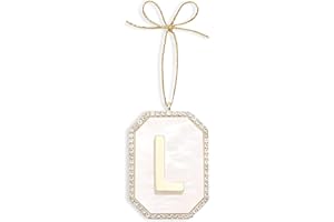 Mrchtmas 2025 Christmas Initial Ornaments, Letter L Ornaments for Christmas Tree, Hanging Ornament for Mother Best Friends Sister Wife|L-Let it Glow Initial