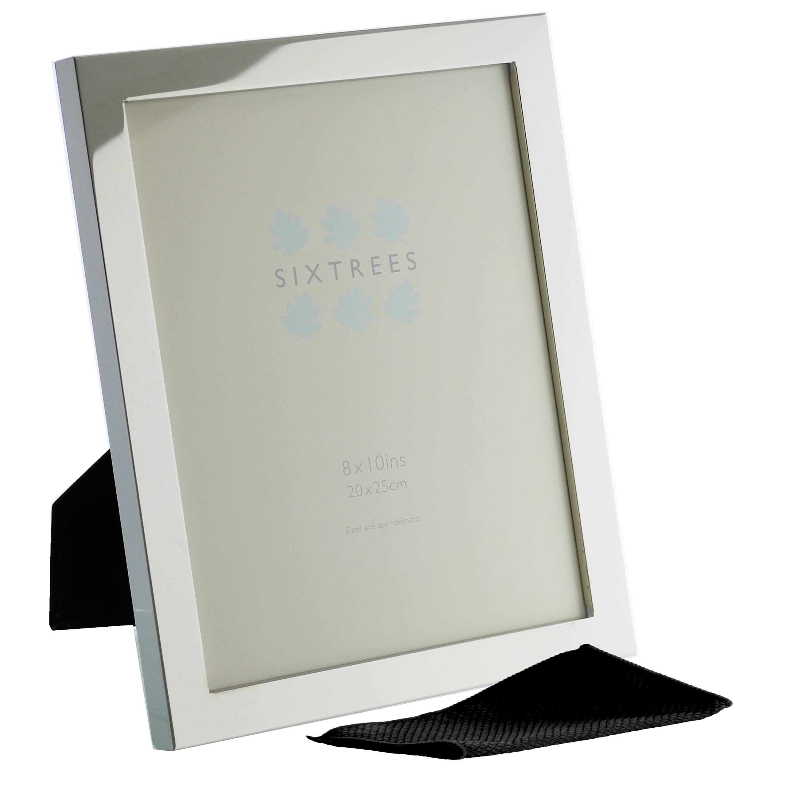 Sixtrees 2-898-80 Madrid Square Edge Silver Plated 10x8 inch Photo Frame. Complete with Microfibre Polishing Cloth — image 1