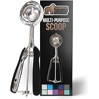Gorilla Grip Premium Stainless Steel, Spring-Loaded Scoop for Fruit, Cookie and Ice Cream, Easy Squeeze and Clean Release, Co