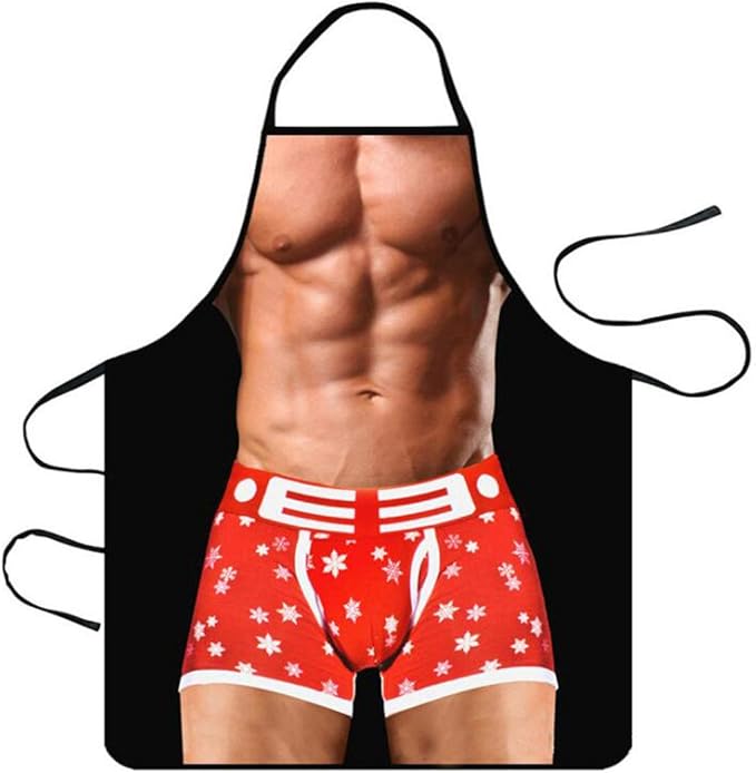 Halloluck Funny Apron Muscle Man Aprons Kitchen Aprons Grilling Boys