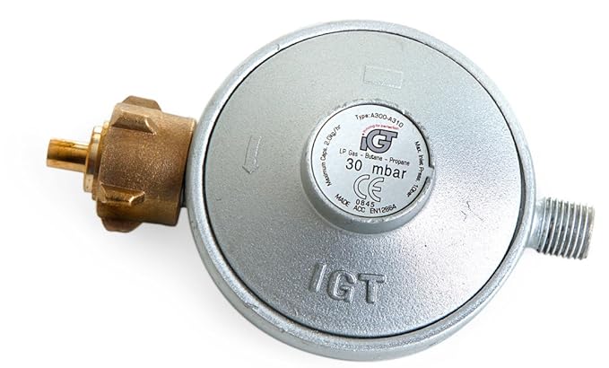 Paella World International Grillzubehör Gasdruckminderer, 30 mbar, Silber, 1-teilig