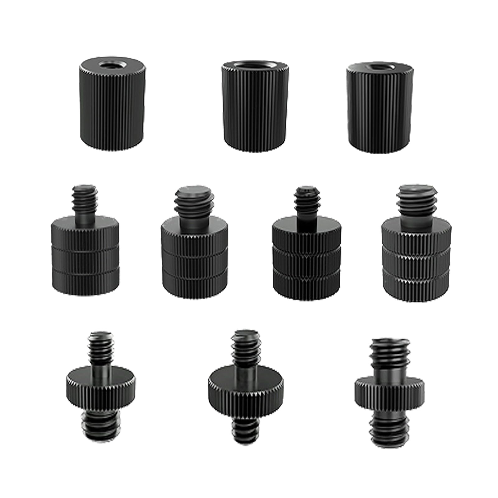 10 Pcs Mic Thread Adapter, 10 Different Specifications Models Mic Stand Adapter Screw Camera Aluminium Alloy Tripod Holder Connection Adapter for All Types Arm Mount Monitor Microphone Stand Boom