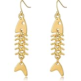 MIJENITI Gold Silver Hoop Earrings for Women Gold Silver Fish Dangle Earring Fashion Beach Jewelry for Women