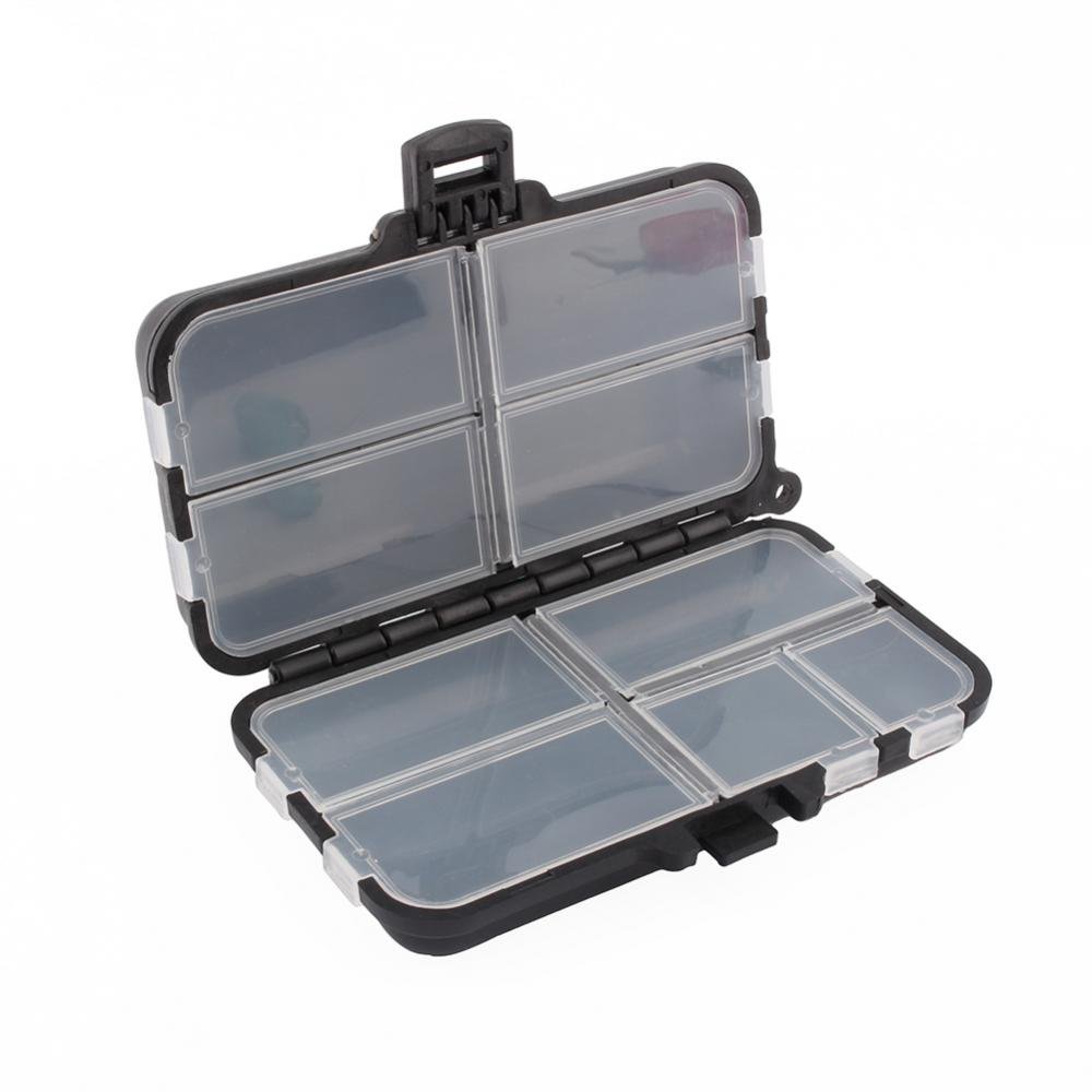 Dilwe Fishing Box, 9 Compartments Plastic box for Rigs, Hooks and Baits for Fishing, Fishing Tackle for Artificial Lures, Bait Box for Barschwobbler