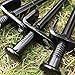 Beefoor 12-Inch Tent Stakes, Heavy Duty Camping Stakes, Forged Steel Tent Pegs Unbreakable and Inflexible, Available in Rocky Place Dessert Snowfield and Grassland (Black) (12in-4parks)