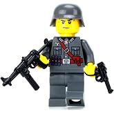 Battle Brick 1.6 Inches Tall Collectible German WW2 MP40 Soldier Custom Collectible Minifigure | Genuine Military Minifig | Printed in The USA | World WAR 2 | Great Gift for Teen to Adult AFOL