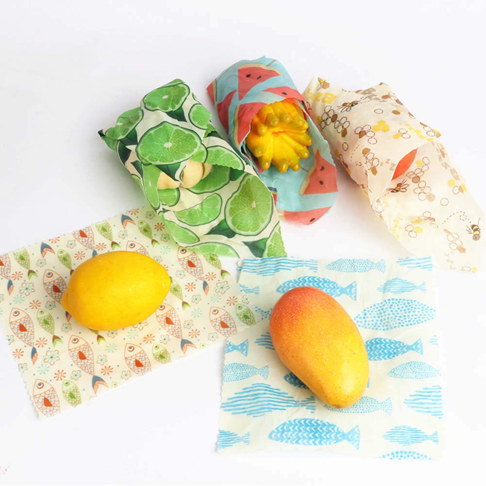 Alternative aus Kunststoff Beeswax Wrap Wachspapier waschbar Set mit 3
