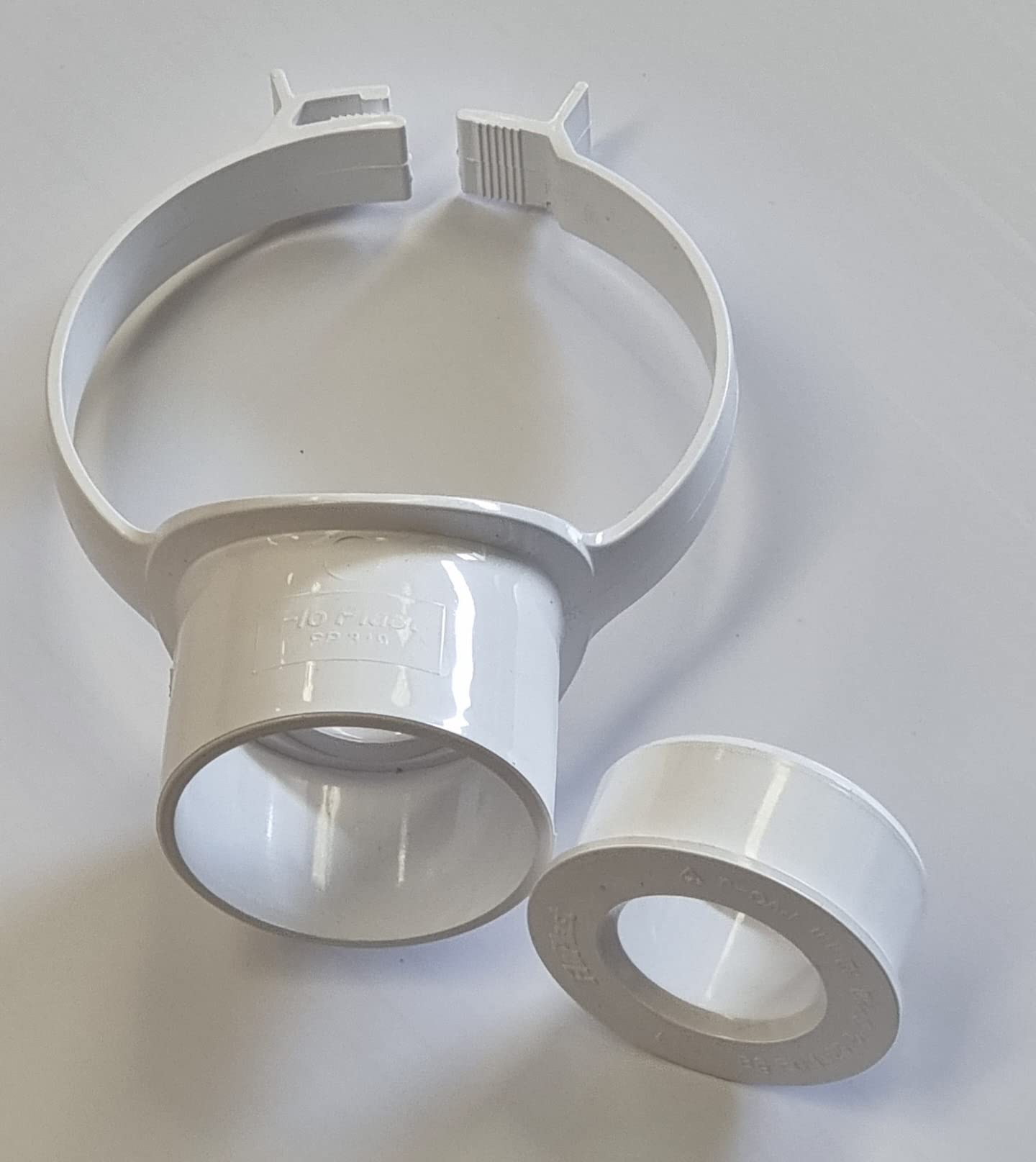 Floplast Soil Pipe White Strap Boss with 32mm - 1.25" Solvent Boss Adapter