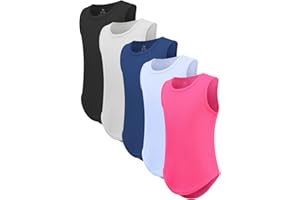 Celfaeree 5 Packs Girls Athletic Tank Tops Active Dry Fit Tank Top for Girls Dance Yoga Workout Tops for Exercise