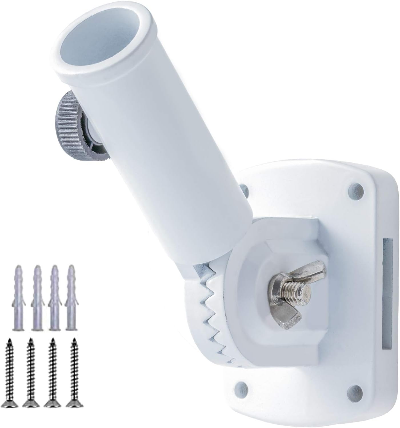 Flagpole Hardware - hogardeck Flag Pole Holder Flagpole Bracket, Multi-Position Mounting Bracket with Hardwares, Premium Aluminum Alloy Strong and Rust Free Flagpole Holder